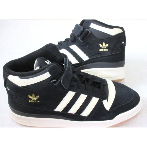 adidas Other - Adidas Men's Forum Mid Suede Basketball Shoes Black White Gum Bottom Sizes NIB